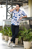 Blue and White Tie Dye Cotton Shirt