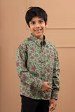 Boys Floral Hand Block Sustainable Cotton Shirt