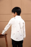 Boys Hand Block Cotton White Sustainable Shirt