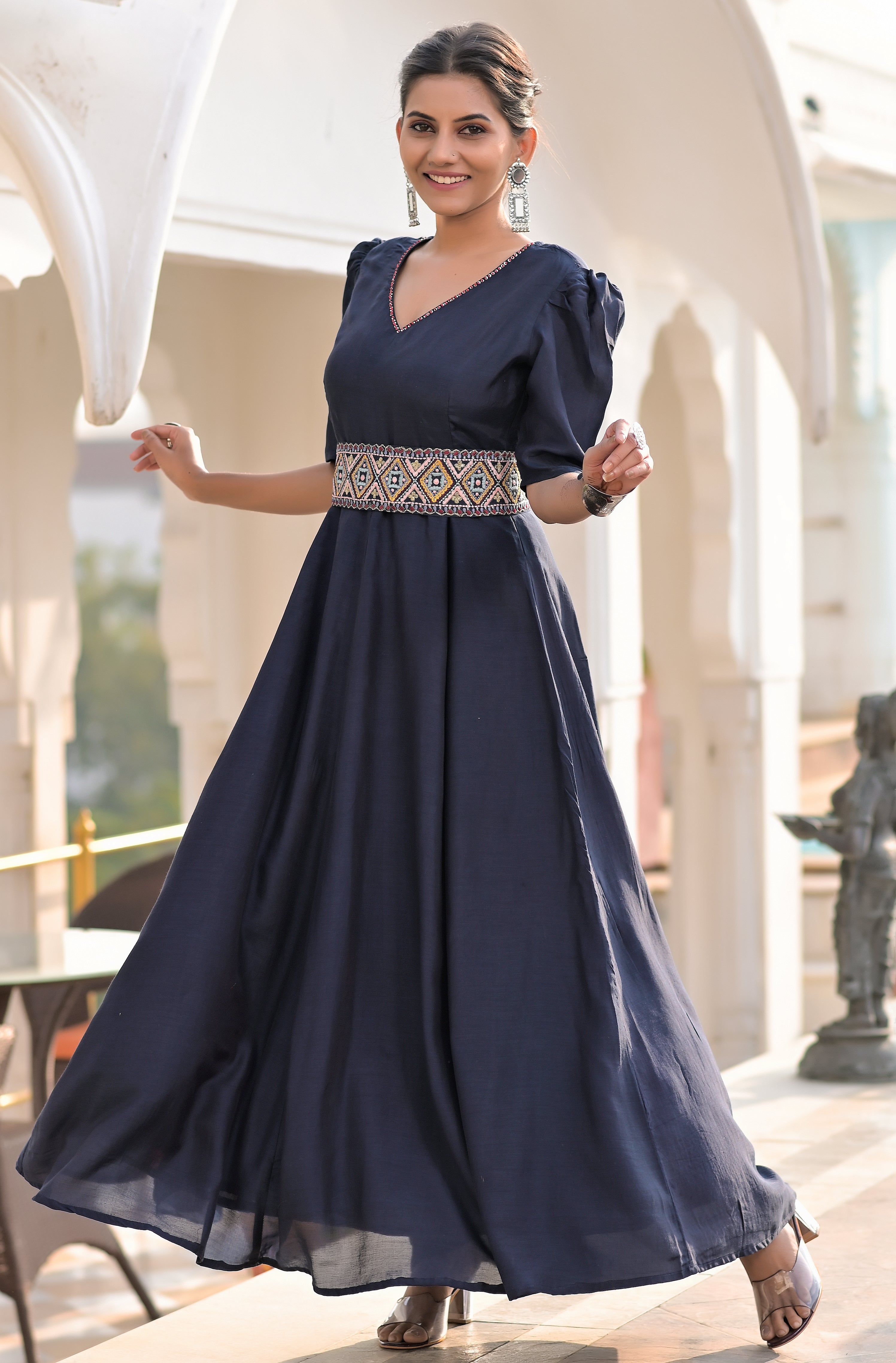 Meraki Dress With Detachable Embroidery Belt – Hatheli