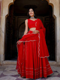 Red Sequined Party wear Couple Set ( 1 Lehenga Sets , 1 Kurta)