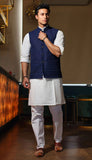 Blue Sequined Party wear Couple Set ( 1 Kurta Sets , 1 Jacket)