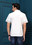 Embroiderd Spread Collor Cotton Casual Shirt