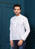 White Cotton Self design Kurta