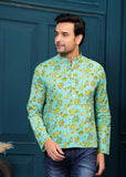 Cotton Green Floral Printed Kurta