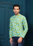 Cotton Green Floral Printed Kurta