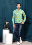 Cotton Green Floral Printed Kurta