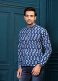 Cotton Blue Printed Kurta