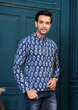 Cotton Blue Printed Kurta