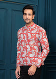 Cotton Red Printed Kurta