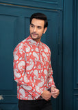 Cotton Red Printed Kurta