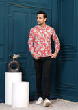 Cotton Red Printed Kurta