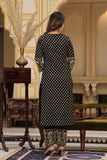 Black Ethnic Motif Printed Cotton Kurta Dupatta pant set
