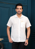 Cotton Self Design Casual Shirt