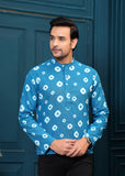 Cotton Blue Bandhani Print Kurta