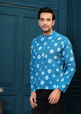 Cotton Blue Bandhani Print Kurta