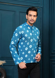 Cotton Blue Bandhani Print Kurta