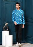 Cotton Blue Bandhani Print Kurta