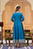 Yellow Rayon Yoke Golden Work Anarkali Dress