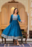 Yellow Rayon Yoke Golden Work Anarkali Dress