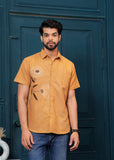 Musterd Embroiderd Cotton Shirt