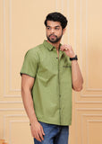 Green Self Design Shirt