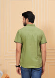 Green Self Design Shirt