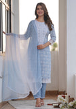 Sky blue Yoke work kurta pant set
