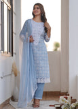 Sky blue Yoke work kurta pant set