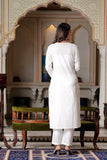 White Yoke Work Kurta Dupatta Sets