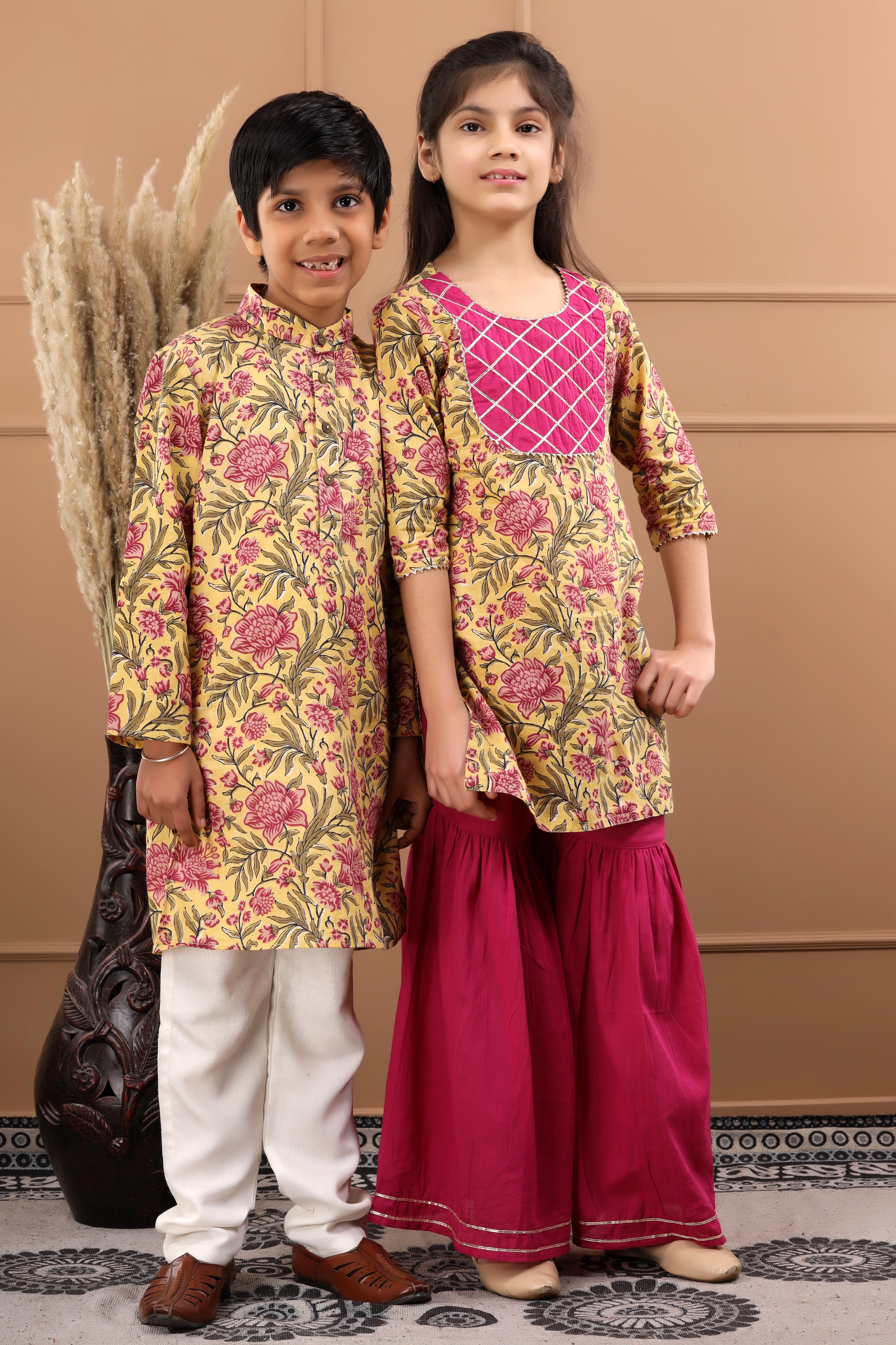 Girls Pure Cotton Floral Sustainable Sharara Set