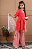 Girls Pure Cotton Bandhani Sustainable Sharara Set