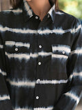 Black Hand dyed Shibhori Cotton Shirt