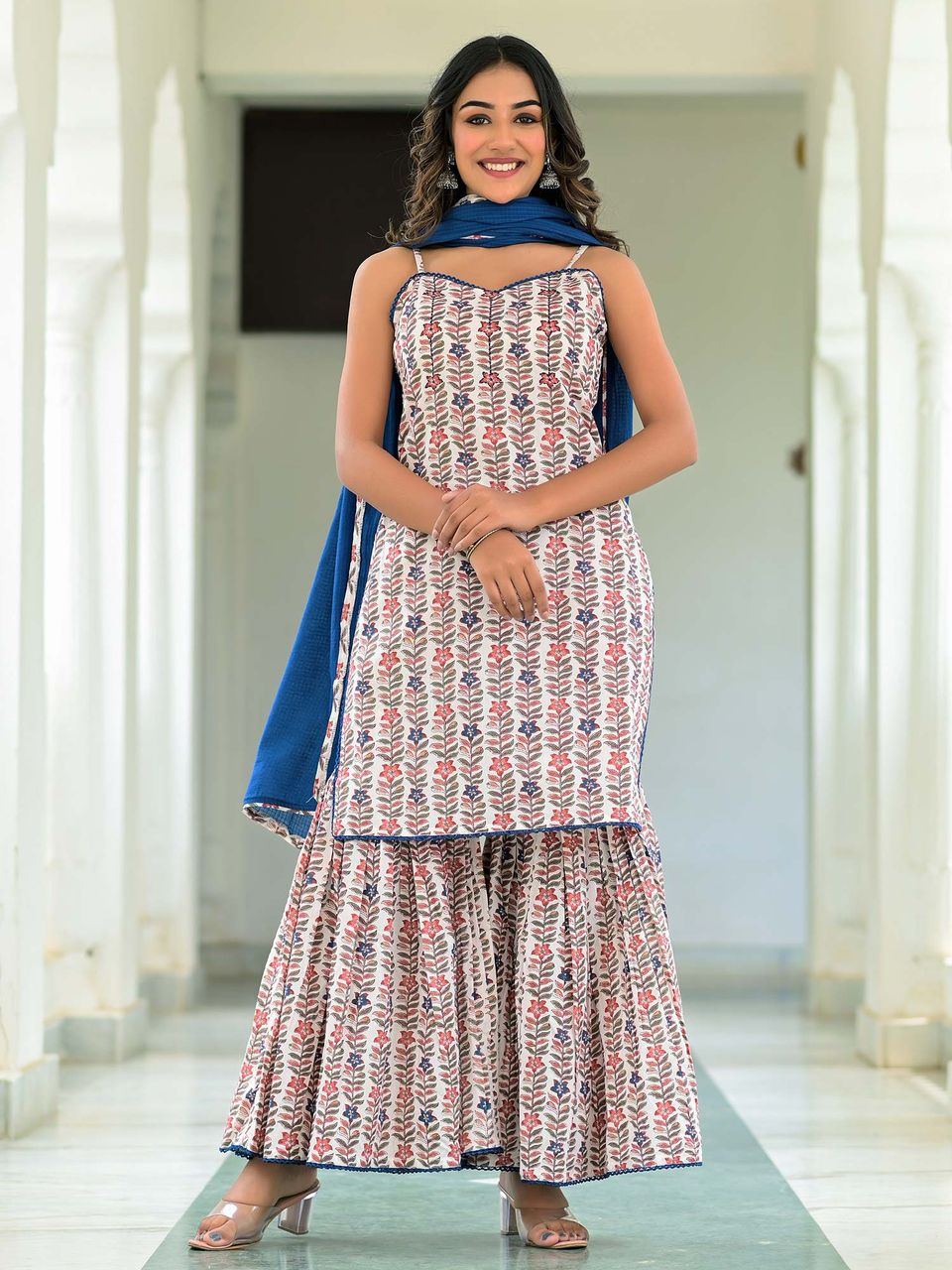 Floral Printed Sharara Suit Set – Hatheli