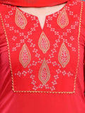 Blush Red Embroidery Suit Set