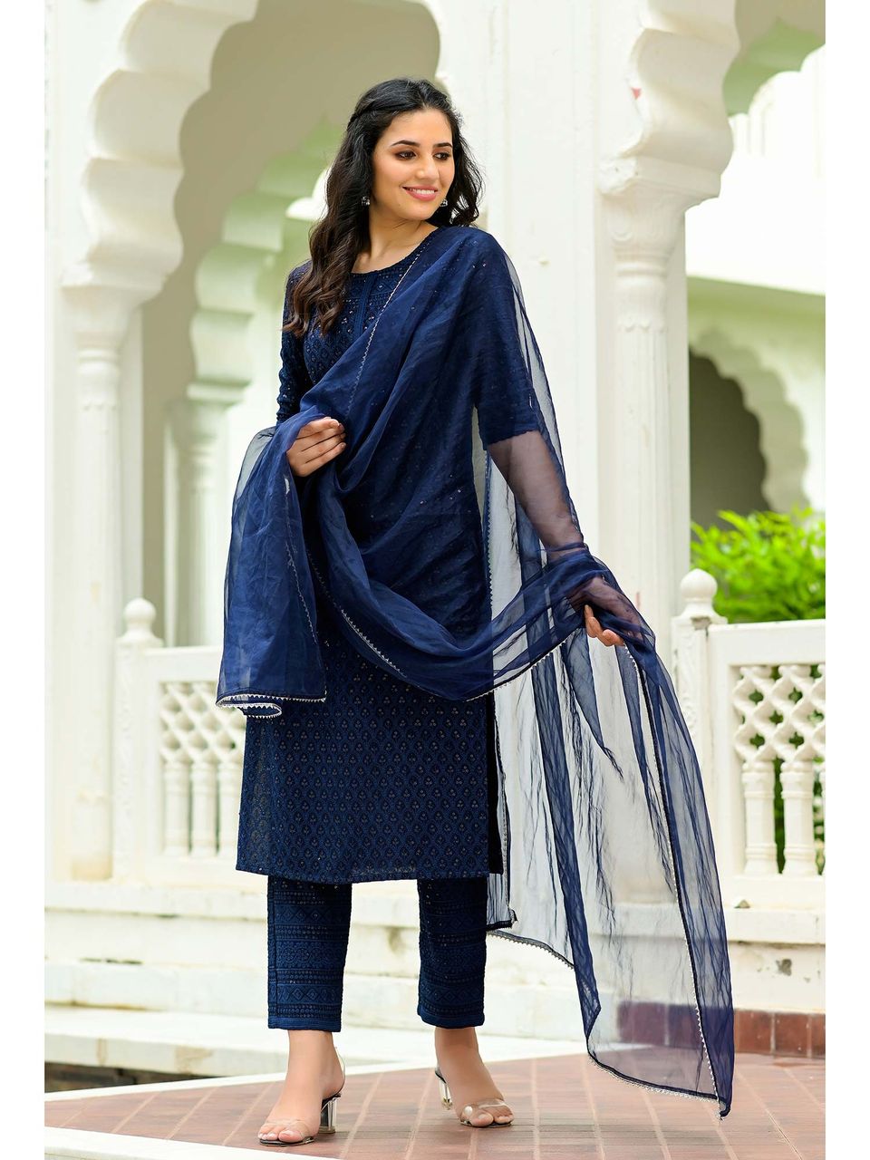 Sapphire Heavy Embroidered Suit Set