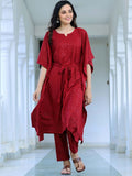 Maroon Sequinned Kaftan Palazzo Set