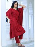 Maroon Sequinned Kaftan Palazzo Set