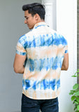 Blue & Beige Hand Dyed Cotton Shirt