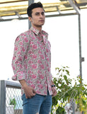 Pink Floral Hand Block Shirt