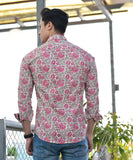 Pink Floral Hand Block Shirt