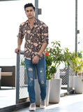 Black Floral Hand Block Shirt