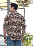 Black Floral Hand Block Shirt