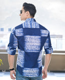 Blue Hand Shibori Cotton Shirt