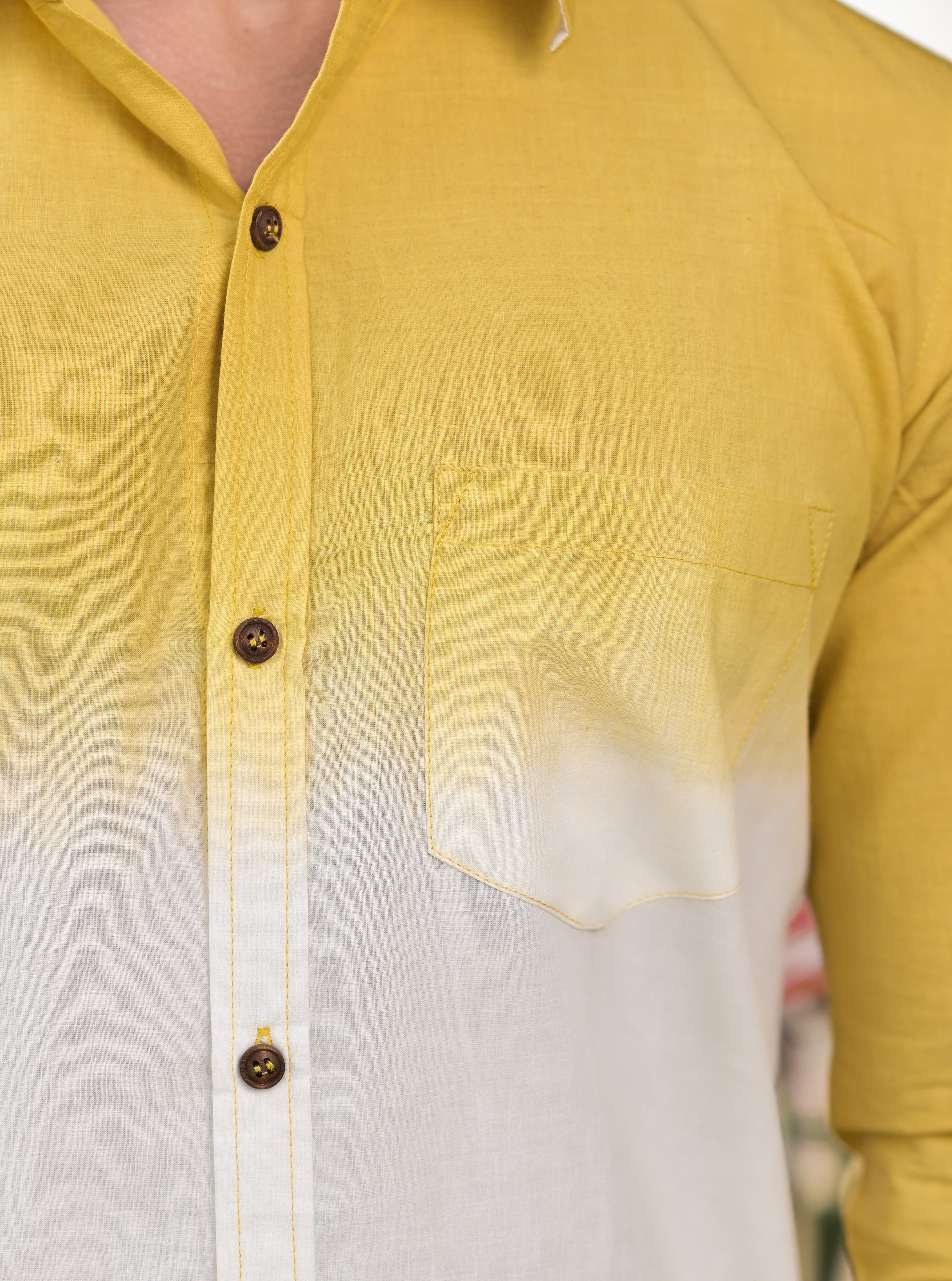 Mustard Ombre Cotton Shirt