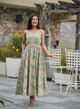 Leafy Printed Flared Dress