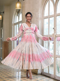 Pink Shibhori Flared Dress