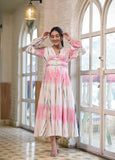 Pink Shibhori Flared Dress