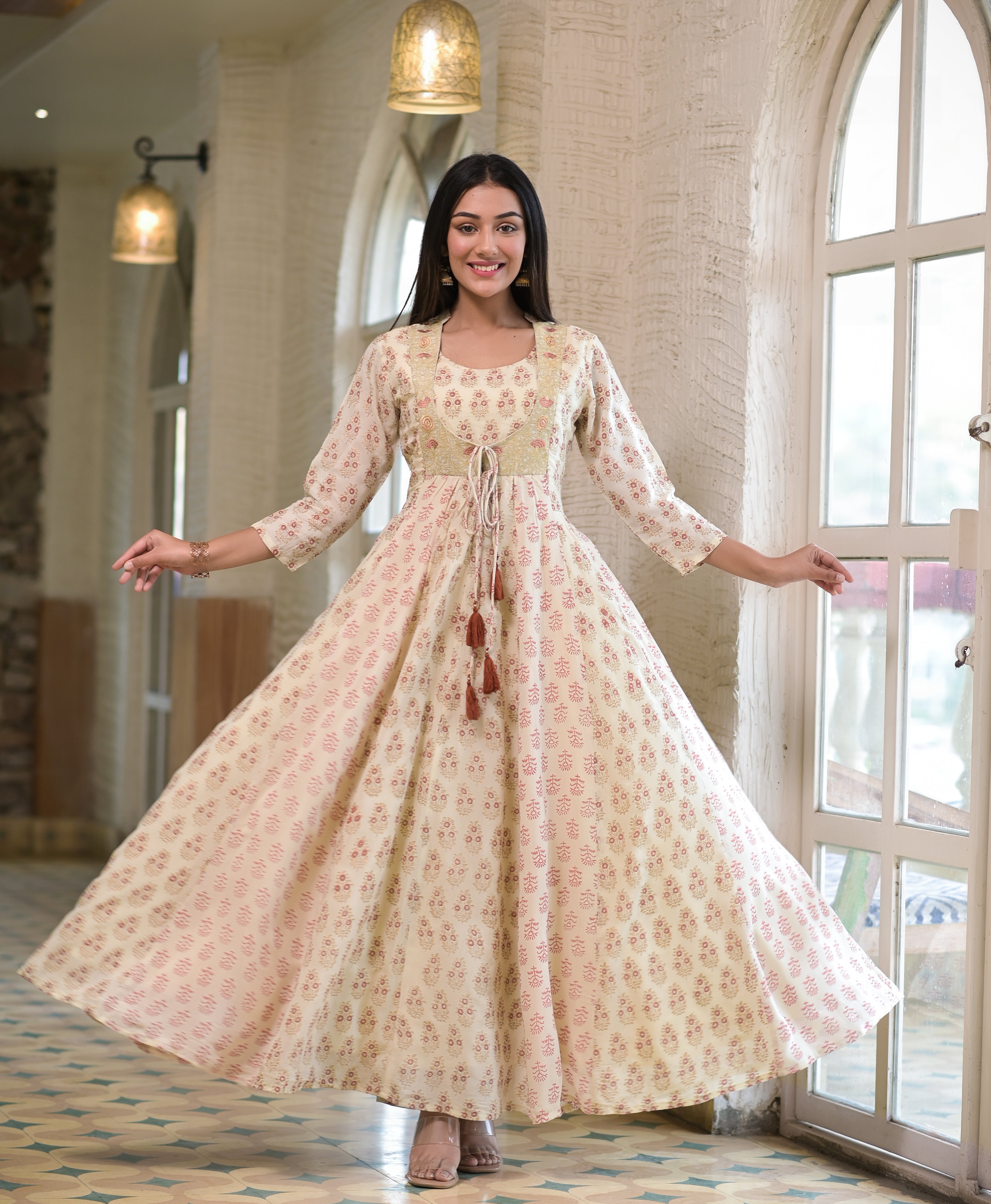 Mughal Hand Block Embroidered Dress