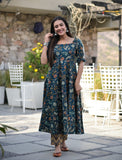 Printed Floral Cotton Kurta Palazzo Set